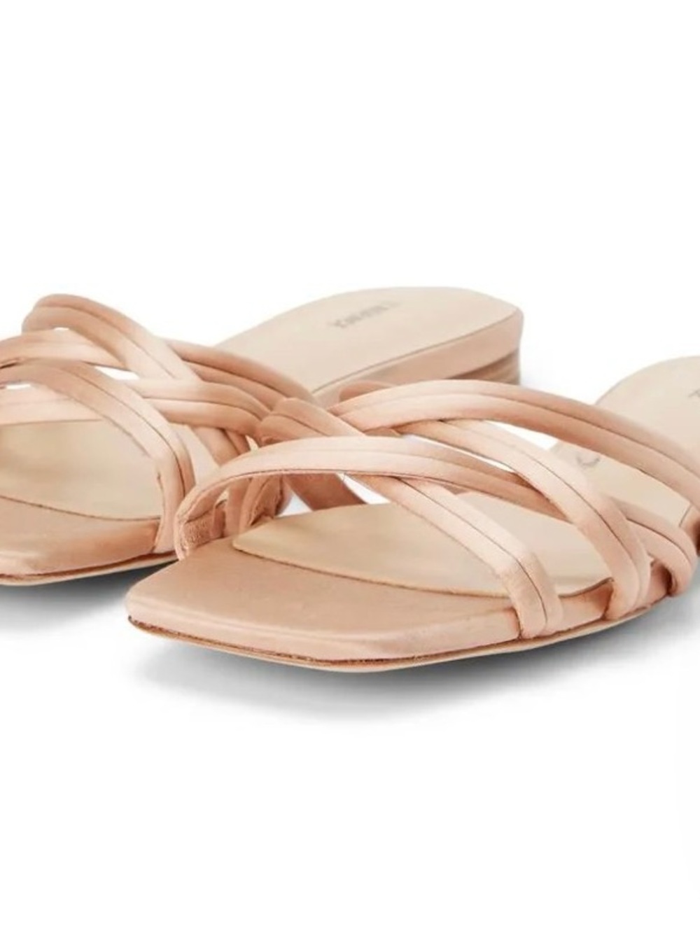 L'AGENCE Blush Braided Slide Sandals